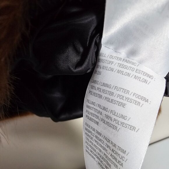 Dennis Basso Size Large Black Quilted Jacket WIth Fauz Mink Trim Puffer - Picture 5 of 7